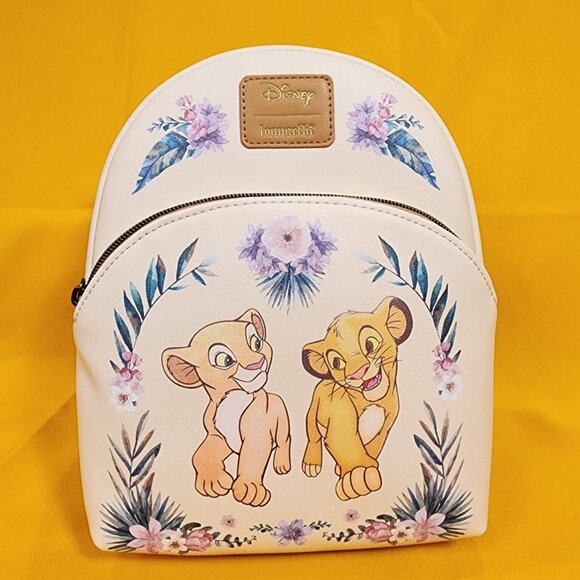 Loungefly Handbags - Loungefly Disney The Lion King Simba & Nala Floral Soft Tag Mini Backpack NEW